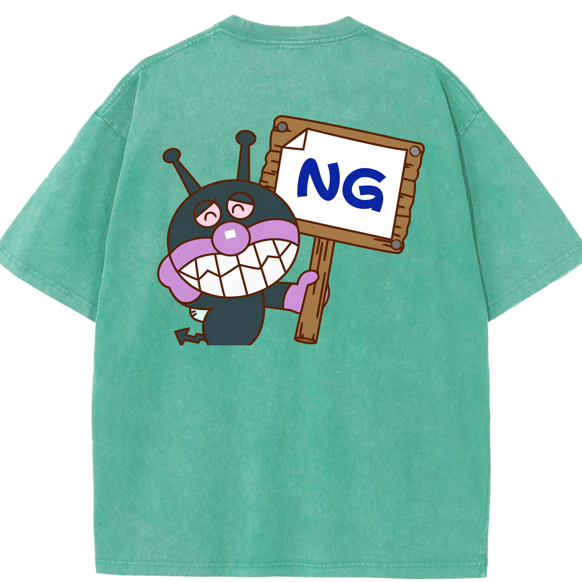 （画像用） アンパンマン Anpanman 綿100% ヴィンテージ風 半袖Tシャツ（背面プリント）